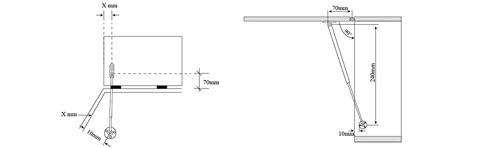 Cabinet Door Lift Support Gas Spring Gas Shock Lid Support